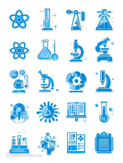 藍色科學實驗工具圖標